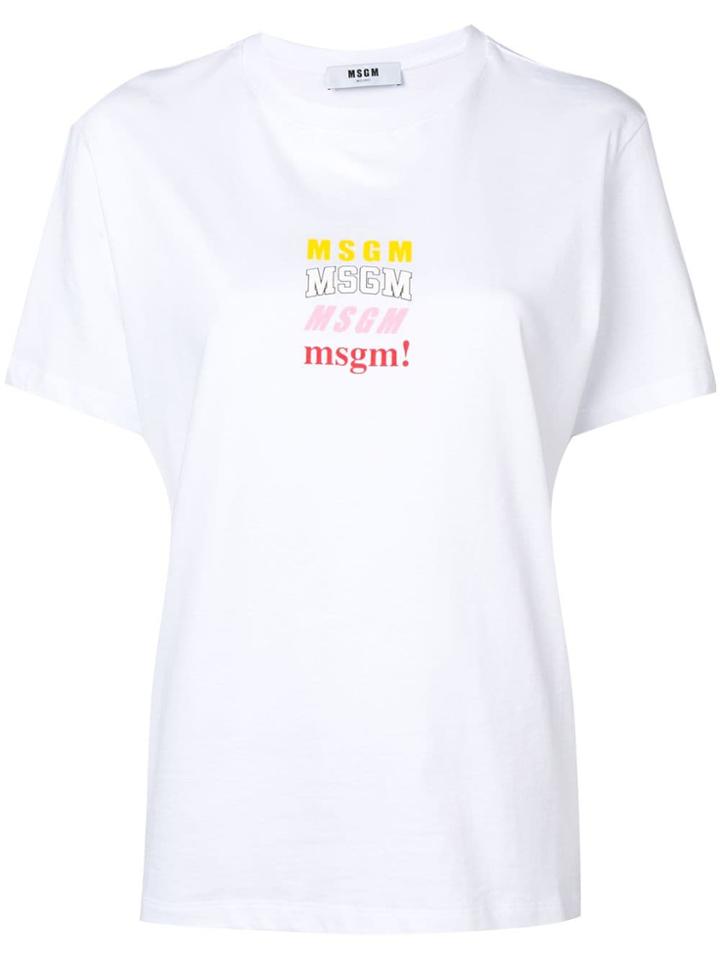 Msgm Multi Logo T-shirt - White
