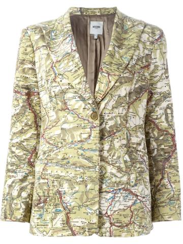 Moschino Vintage Map Print Blazer, Women's, Size: 38