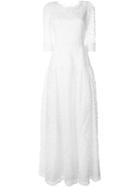 Dolce & Gabbana Embroidered Flower Motif Dress, Women's, Size: 40, White, Silk/cotton/polyimide