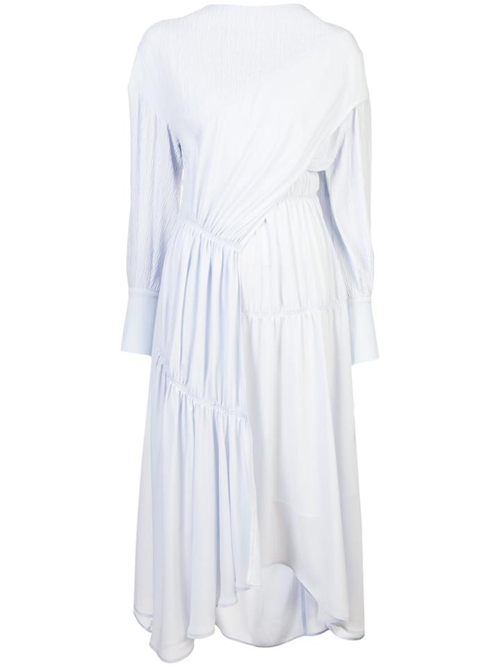 Adeam Asymmetric Gather Detail Dress - Blue