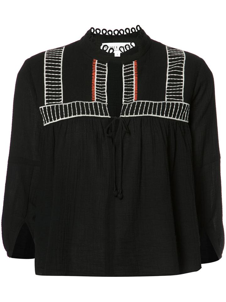 Apiece Apart - Cropped Blouse - Women - Cotton - 2, Women's, Black, Cotton