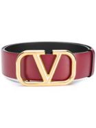 Valentino Valentino Garavani V Logo Belt - Red
