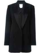 Dkny Long Tuxedo Blazer, Women's, Size: 10, Black, Polyester/triacetate