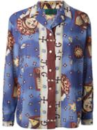 Jean Paul Gaultier Vintage 'horoscope' Print Shirt, Women's, Size: Medium, Blue