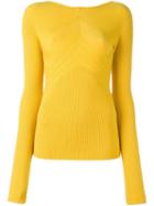 Cédric Charlier Ribbed Knit Jumper, Women's, Size: 42, Yellow/orange, Virgin Wool