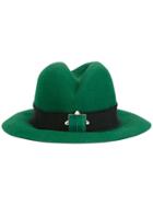 Eshvi Stone Detail Fedora - Green