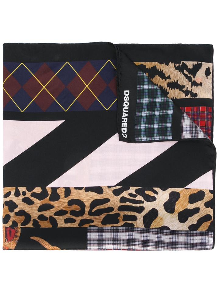 Dsquared2 - Mixed Print Scarf - Women - Silk - One Size, Silk