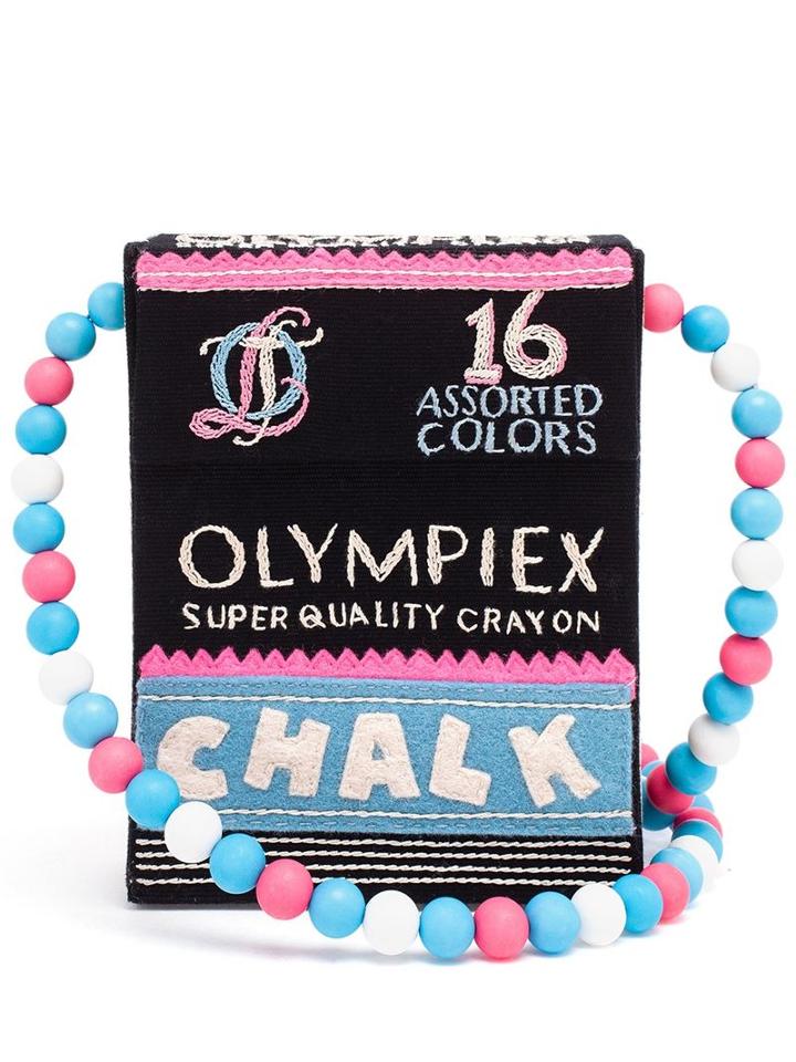 Olympia Le-tan 'chalk Box' Shoulder Bag, Women's, Black, Cotton/wool