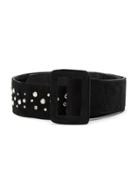 Andrea Bogosian Leather Appliqué Belt - Black