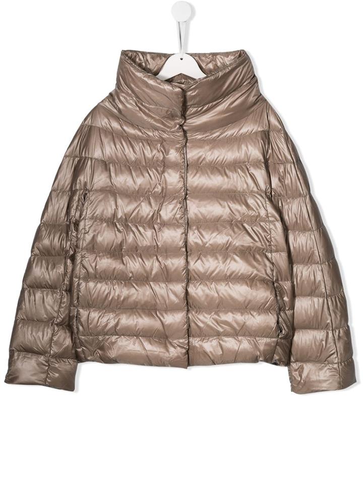 Herno Kids Teen Shell Puffer Jacket - Brown