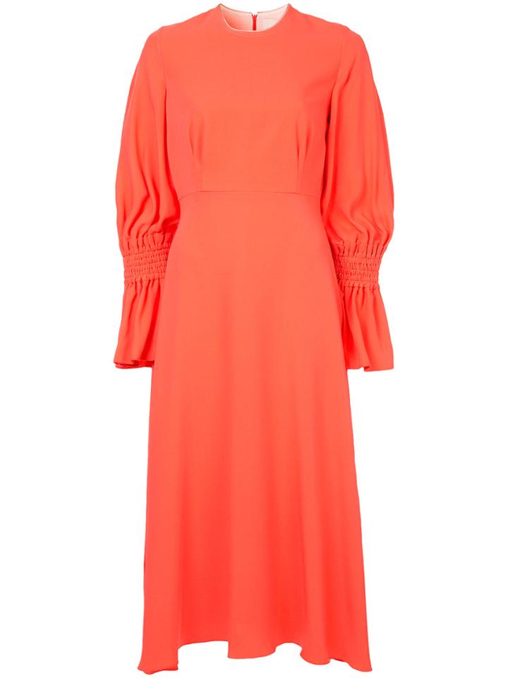 Roksanda Duana Ruched Sleeve Dress - Yellow & Orange