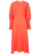 Roksanda Duana Ruched Sleeve Dress - Yellow & Orange