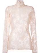 Lanvin Transparent Floral Lace Blouse
