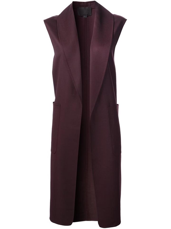 Alexander Wang Sleeveless Midi Coat, Women's, Size: Medium, Red, Spandex/elastane/virgin Wool