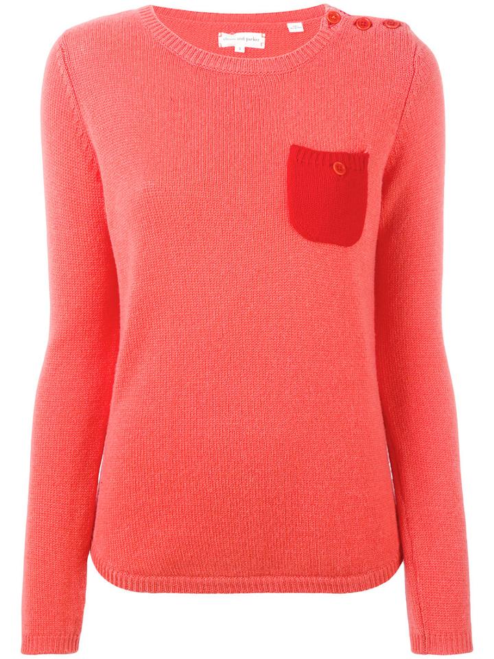 Chinti And Parker - One Pocket Sweater - Women - Cashmere - M, Yellow/orange, Cashmere