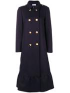 Red Valentino Double Breasted Flared Coat - Blue