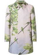 Issey Miyake Men Bird Print Single Breasted Coat