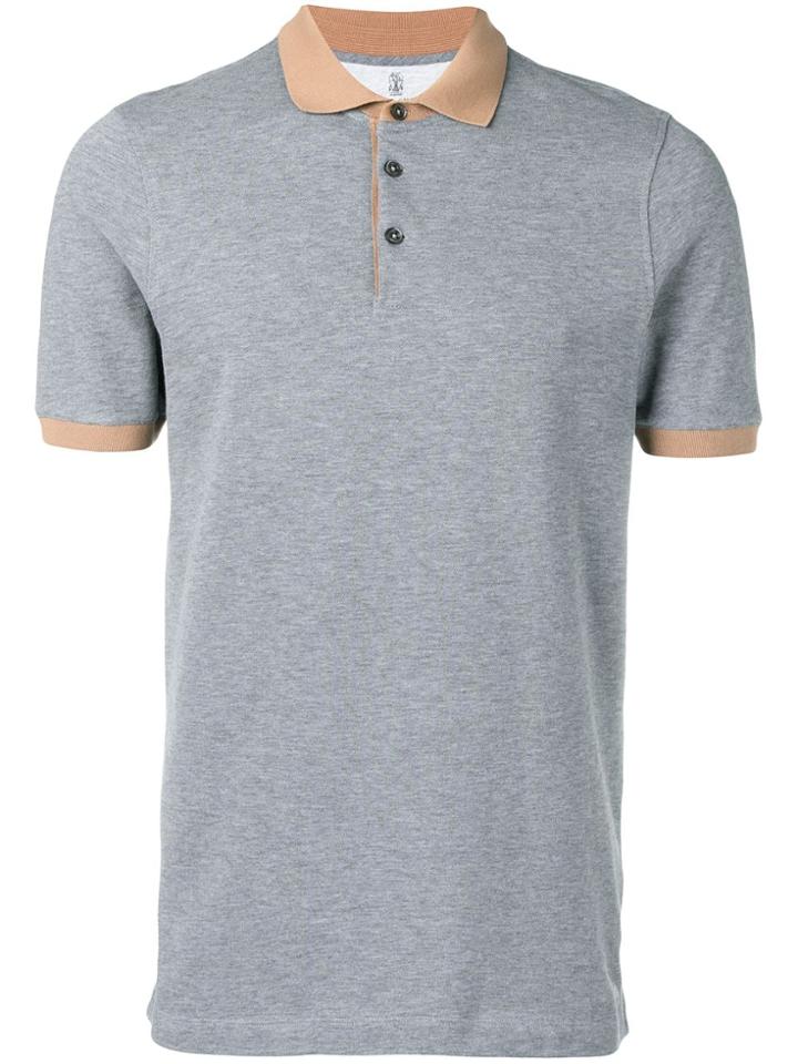 Brunello Cucinelli Two-tone Polo Shirt - Grey