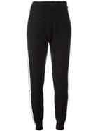 Aviù Side Stripe Casual Pants, Women's, Size: 40, Black, Cotton/viscose/metallized Polyester/wool