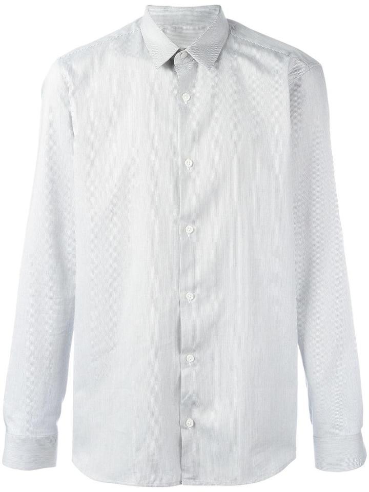Z Zegna Striped Shirt, Men's, Size: 41, White, Cotton
