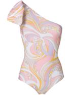 Emilio Pucci Printed One-shoulder Swimsuit - Multicolour