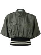 Faith Connexion Contrast Trim Shirt, Women's, Size: Large, Green, Acrylic/polyester/polyamide/spandex/elastane