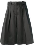 Jil Sander Navy Shiny Wide Leg Shorts, Women's, Size: 38, Grey, Cotton/acetate/cupro