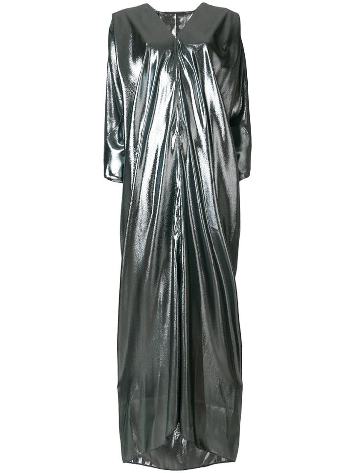 Alberta Ferretti Sheer Maxi Dress - Metallic