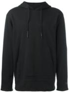 Y-3 Raw Edge Drawstring Hoodie, Men's, Size: Xl, Black, Cotton