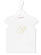 Embellished T-shirt - Kids - Cotton/spandex/elastane - 12 Mth, White, Miss Blumarine