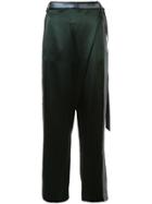 Dion Lee Side Stripe Wrap Trousers - Green