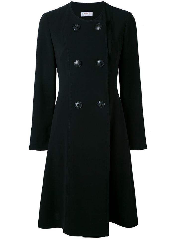Alberto Biani - Double-breasted Coat - Women - Polyester/acetate/triacetate/viscose - 46, Black, Polyester/acetate/triacetate/viscose