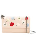 Alexander Mcqueen Embroidered Floral Bag, Women's, Pink/purple, Calf Leather/cotton