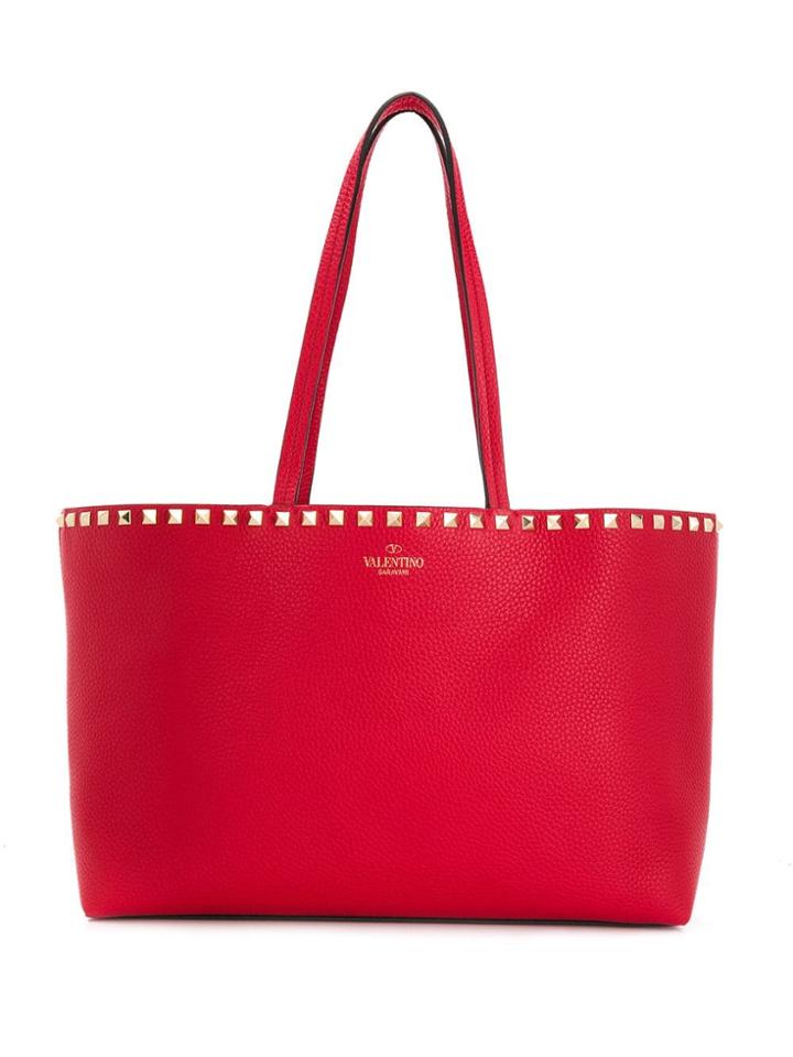 Valentino Small Grainy Shopper Tote - Red