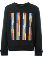 Christopher Kane Embroidered Striped Sweatshirt, Men's, Size: Small, Black, Cotton