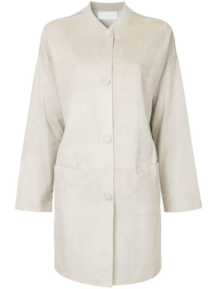 Fabiana Filippi Longline Button Jacket - Grey