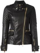 Burberry 'remmington' Biker Jacket, Women's, Size: 8, Lamb Skin/cotton/acetate/polyurethane