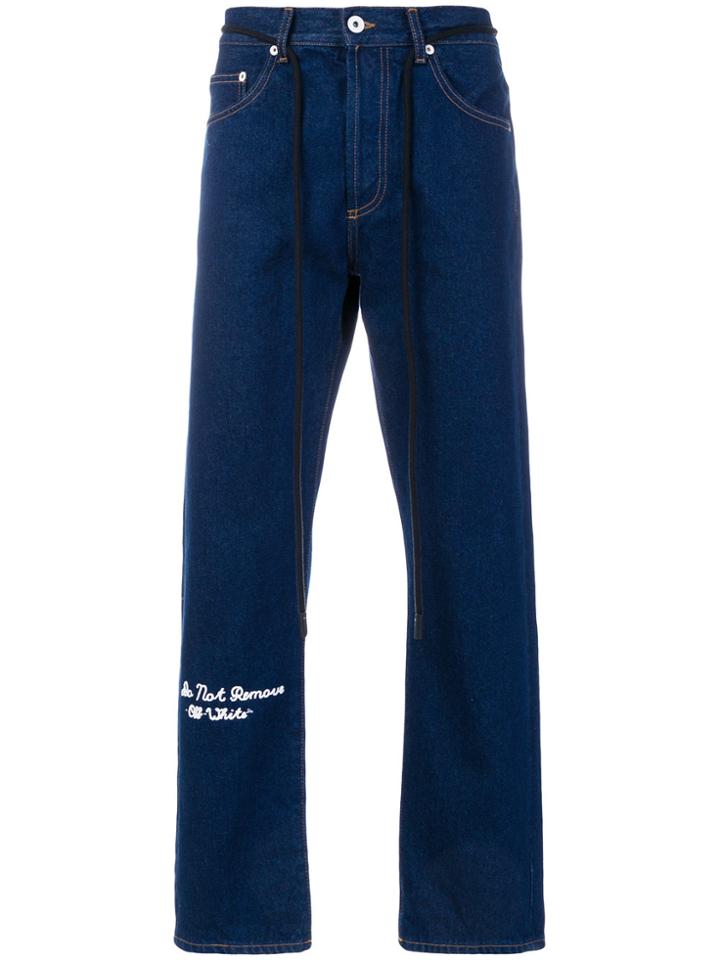 Off-white Embroidered Jeans - Blue