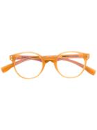 Family Affair - Round Frame Glasses - Unisex - Acetate - 46, Yellow/orange, Acetate
