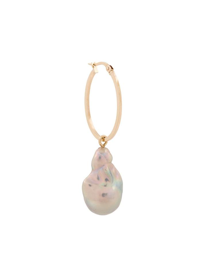 Origin 31 9kt Yellow Gold Large Baroque Pearl Sherbert Pip Hoop