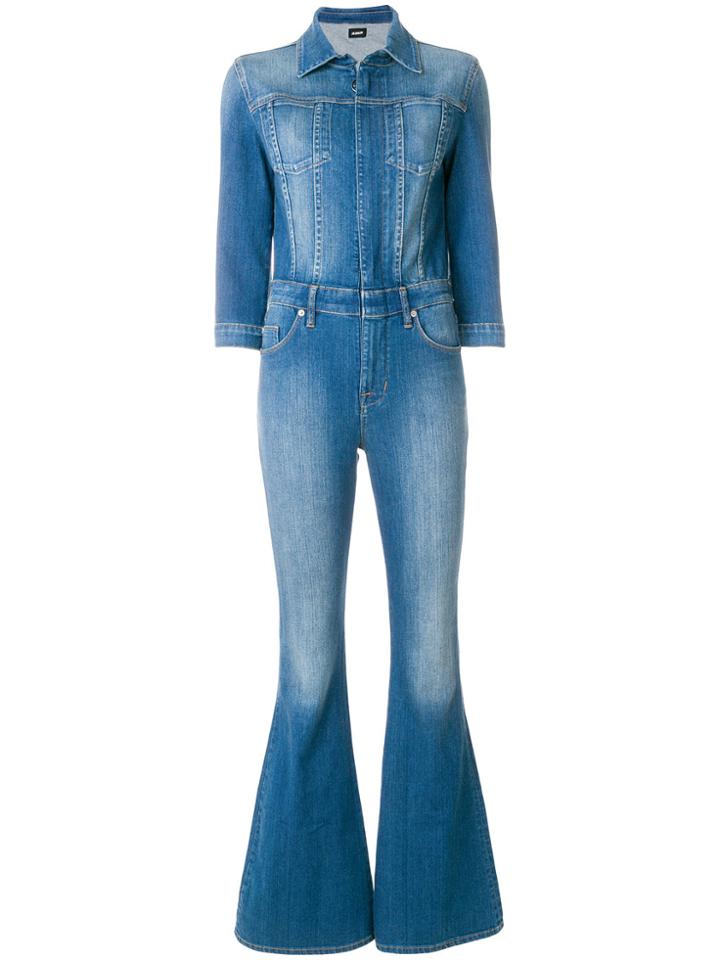 Hudson Flared Denim Jumpsuit - Blue