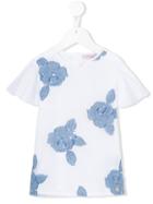 Miss Blumarine - Floral Embroidered Top - Kids - Cotton/elastodiene/polyester - 6 Yrs, White