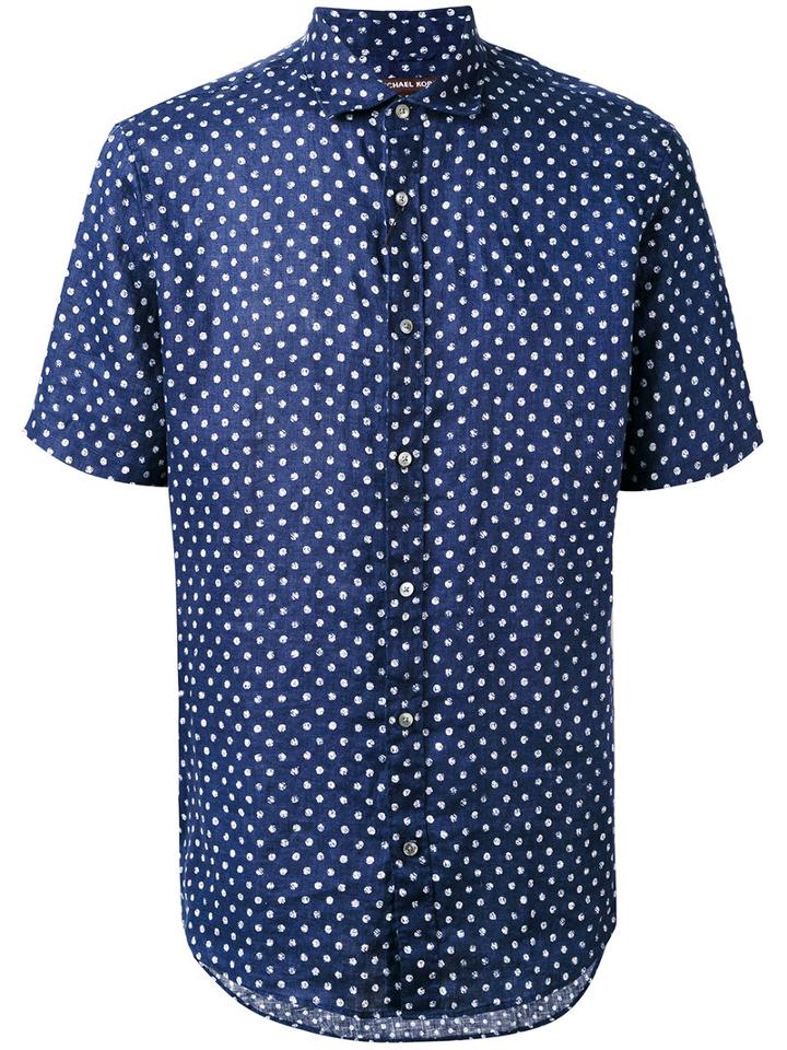 Polka Dot Shirt - Men - Linen/flax - L, Blue, Linen/flax, Michael Kors