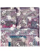 Etro - Printed Scarf - Women - Silk/metallic Fibre - One Size, Pink/purple, Silk/metallic Fibre
