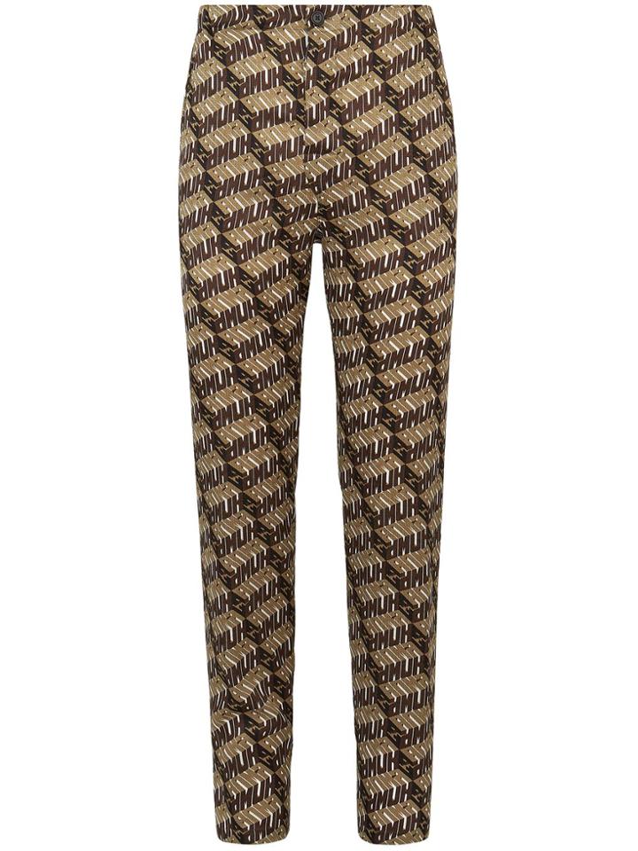 Fendi Geometric Logo Trousers - Brown