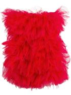 Loulou Ruffled Tulle Mini Dress - Red