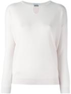 Brunello Cucinelli Keyhole Detail Jumper, Women's, Size: Large, Nude/neutrals, Silk/cashmere/brass/virgin Wool