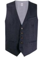 Eleventy Fitted Buttoned Waistcoat - Blue