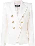 Balmain Double-breasted Fitted Blazer - White