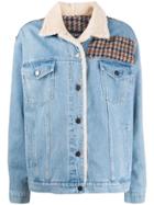 Simonetta Ravizza Caio Herringbone Panelled Denim Jacket - Blue